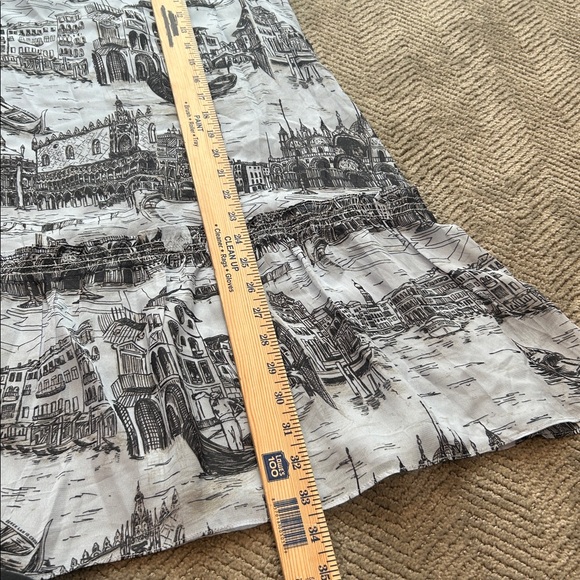 Derek Lam - Pale Blue & Black Toile Print Chiffon Dress Sz 8 - Picture 9 of 10